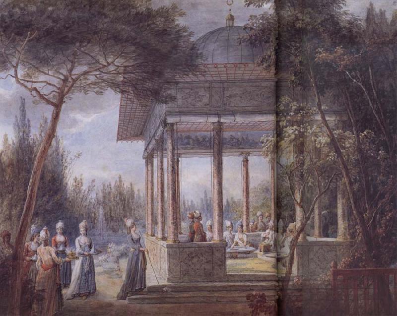 Jean-Baptiste Hilair Harem Scene China oil painting art